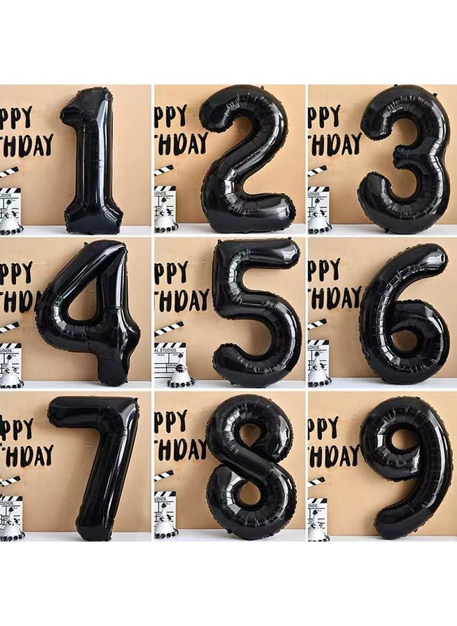 كولورفول إلفيز 36 بالون أرقام أسود سعيد 36th عيد ميلاد بالونات ديكور للرجال 40 بوصة كبيرة جاينت احباط مايلر عدد الأسود بالونات  - Image 4