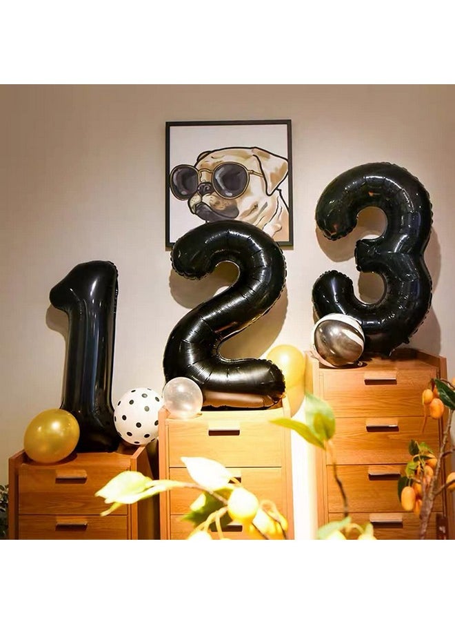 كولورفول إلفيز 36 بالون أرقام أسود سعيد 36th عيد ميلاد بالونات ديكور للرجال 40 بوصة كبيرة جاينت احباط مايلر عدد الأسود بالونات  - Image 5