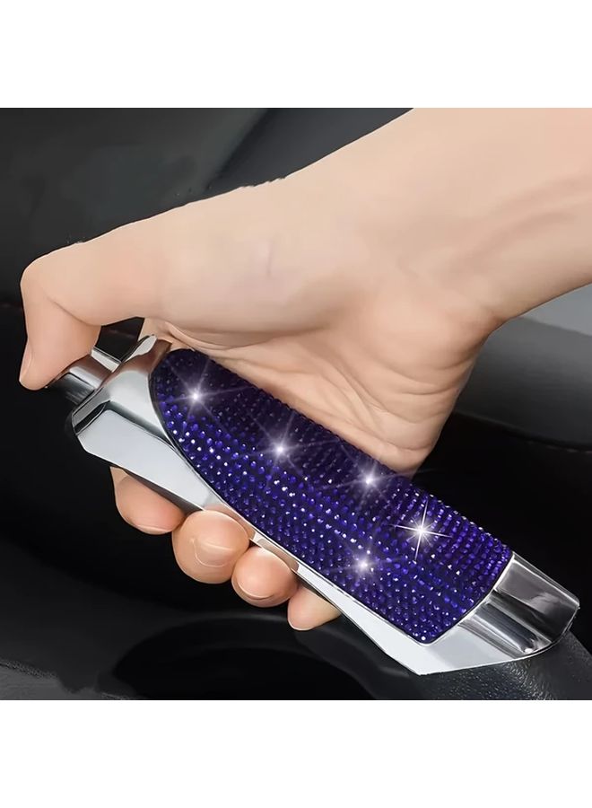 1pc Durable ABS Lab Grown Diamond Silver Car Handbrake Cover Easy To Install Fashion Modern Decoration For Vehicle Interior Essential Auto Part With Rhinestone Finish Polished Surface Drivers Upgrade - Image 5