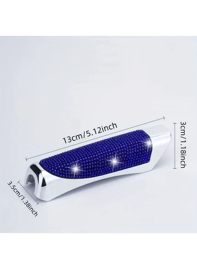 1pc Durable ABS Lab Grown Diamond Silver Car Handbrake Cover Easy To Install Fashion Modern Decoration For Vehicle Interior Essential Auto Part With Rhinestone Finish Polished Surface Drivers Upgrade - Image 2