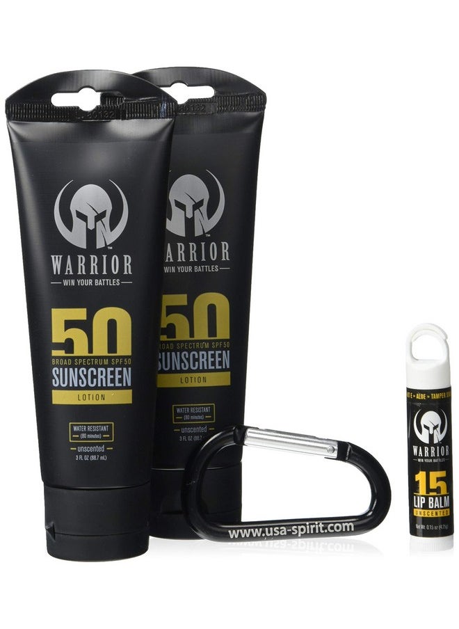 WARRIOR -WIN YOUR BATTLES- - Bogo Zinc Oxidize With Titanium Dioxide Sunscreen Face/Body Mineral Lotion Nongreasy Broad Spectrum Water Resistant Reef Safe Sunscreen Hypoallergenic Pediatrician & Dermatologist Tested Spf50 - Image 1