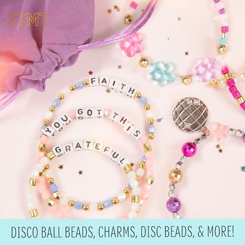 STMT DIY Glitz Bead Case Includes Over 500 Jewelry Making Supplies Including Cute Beads for Jewelry Making Bracelet Charms Storage Case Friendship Bracelet Kit Teen Girl Gifts - Image 5