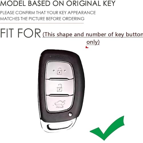 Namani Key Cover Silicone Metal Alloy Compatible with Hyunndai i20, Creta, Venue, Tucson, Alcazar, Verna, Xcent, Aura, Elantra-3 Button Smart Key Full Key Protection with Keychain - Image 4
