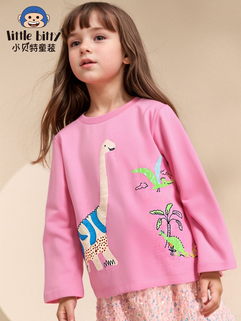 Style Long-Sleeved Kidsren'S T-Shirt Girls Cotton Cartoon Pattern Casual Long-Sleeved T-Shirt Kidsren'S Clothing - Image 2