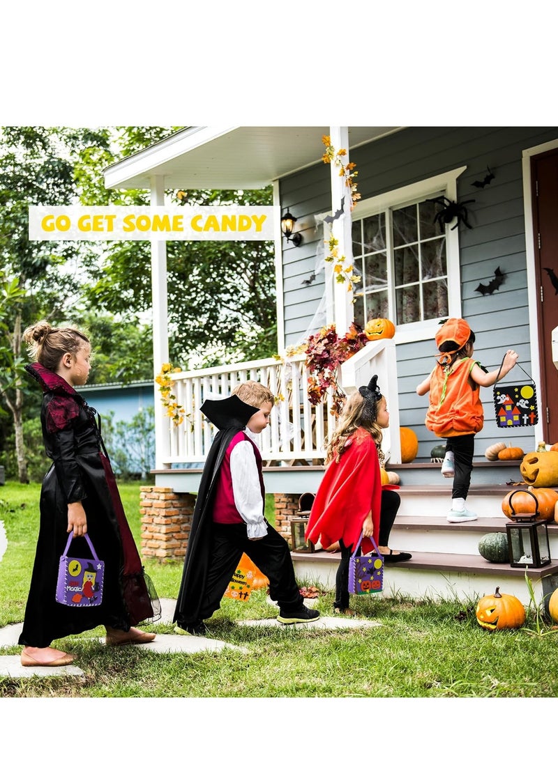 Barakah Candy Bags(6 pcs), Felt Pumpkin Candy Bags with Handle Tote Bags Trick or Treat Bags Felt Bags with Handle - Image 4