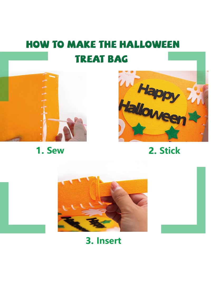 Barakah Candy Bags(6 pcs), Felt Pumpkin Candy Bags with Handle Tote Bags Trick or Treat Bags Felt Bags with Handle - Image 2