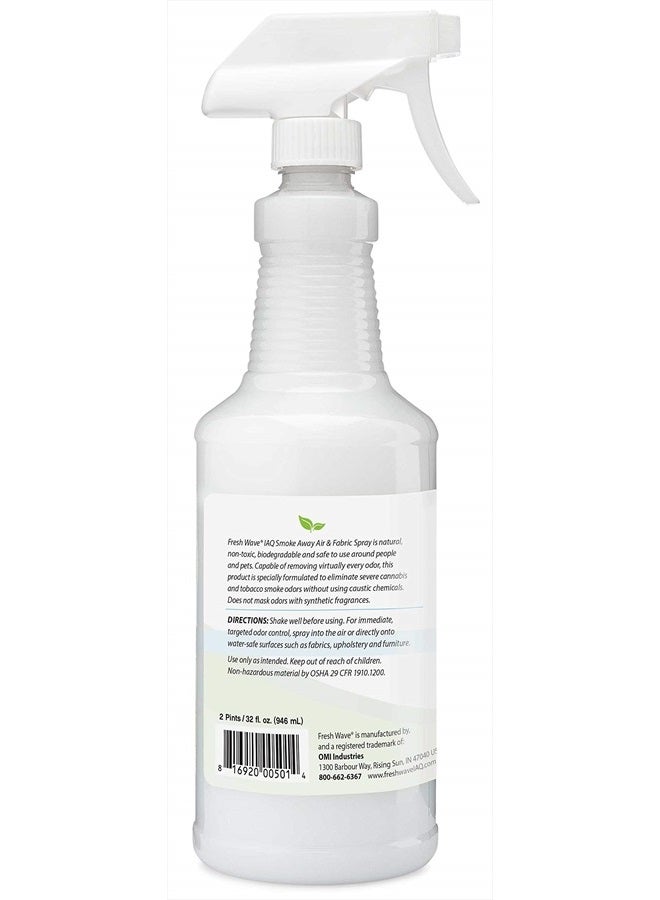Fresh Wave IAQ Commercial Smoke Away Air & Fabric Spray, 32 Fl. Oz. | Great for Strong Odors | Safer Natural Ingredients | Odor Eliminator for Home or Large Commercial Areas - Image 2
