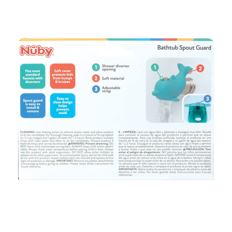Nuby Bathtub Safety Spout Guard - Compatible with Most Standard Faucets - Bath Toys - Dolphin - Image 5