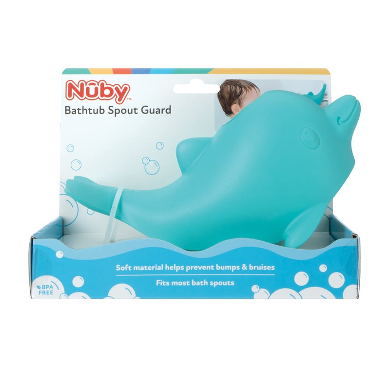 Nuby Bathtub Safety Spout Guard - Compatible with Most Standard Faucets - Bath Toys - Dolphin - Image 4