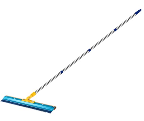 Trumego Notched Squeegee for Epoxy Epoxy Floor Squeegee with 787 Long Stainless Steel Pole Cement Painting Coating Tool for Epoxy Cement Self Leveling - Image 1