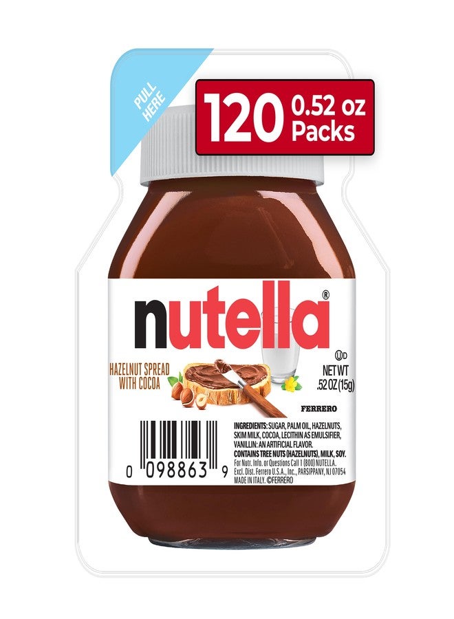 Nutella كؤوس نوتيلا كريمة البندق بحجم فردي، 120 عبوة، مستلزمات الخبز، رائعة للمطاعم والمخابز، 62.4 أونصة إجمالي - Image 1