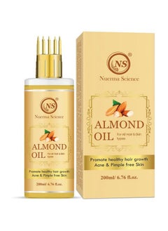 Nuerma Science Sweet Almond Oil 200 Ml (Rich In Vitamin E Oil For Healthy Skin Hair Nail Care Eyelashes Growth Beard Growth Antiageing Body Massage)  - Image 3