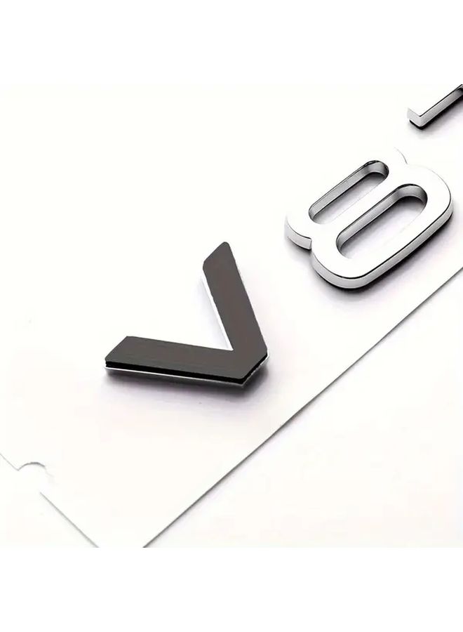 Black V6T Style 3D ABS Car Model Front Wing Side Emblem Trunk Sticker - Image 4