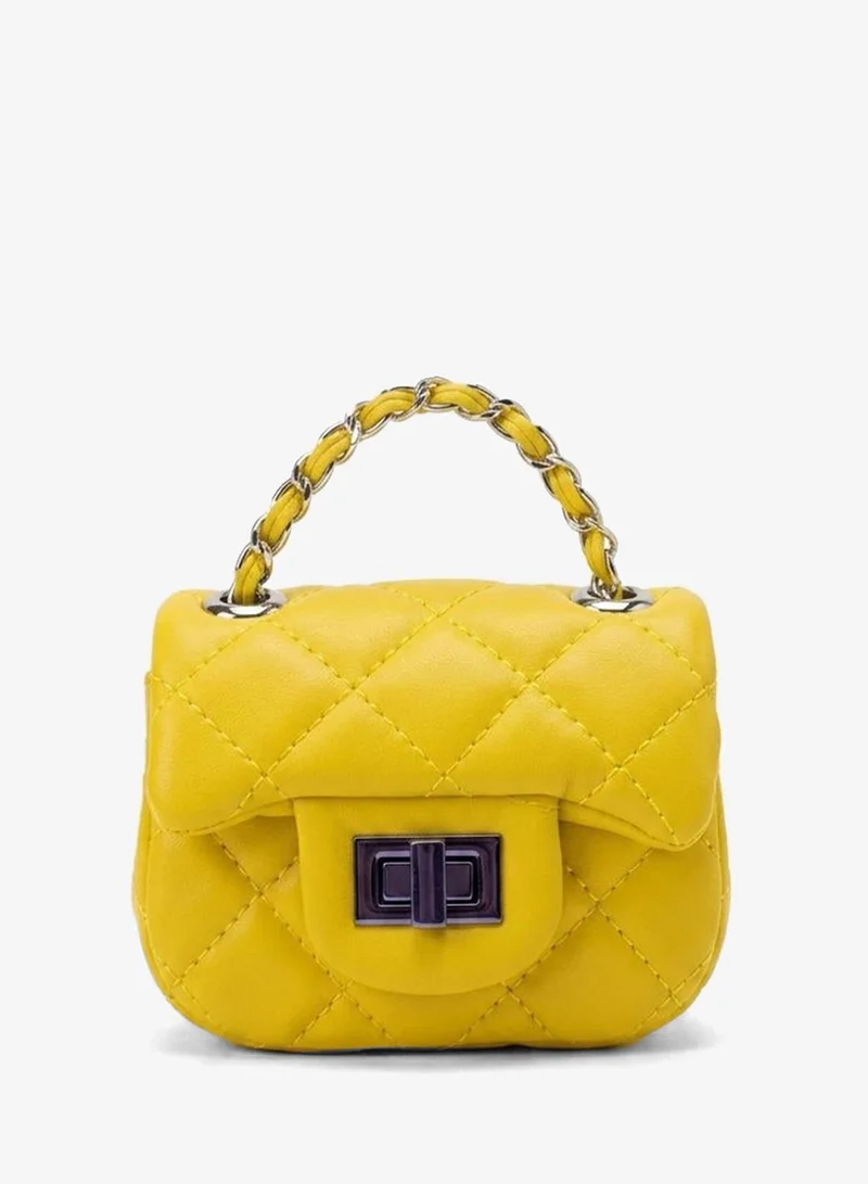 Viny VINY Women's Quilted Mini Bag | Fashion Chain Handle Handbag with Turn Lock Closure | Stylish Shoulder Bag, Crossbody Bag, Party Bag, Casual & Evening Purse for Women