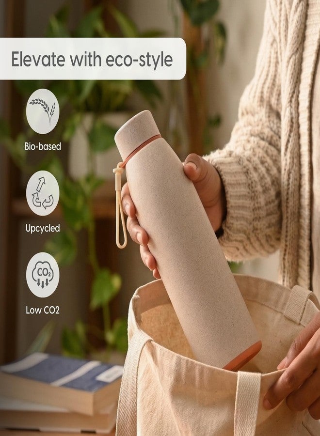 Eha Earth Friendly Motiva Insulated Water Bottle for Office & Schools | 600 ml Stainless Steel Water Bottle for Kids & Adults Made with Rice Husk | Bottle for Men, Women | Leak Proof | 1 Unit - Image 5