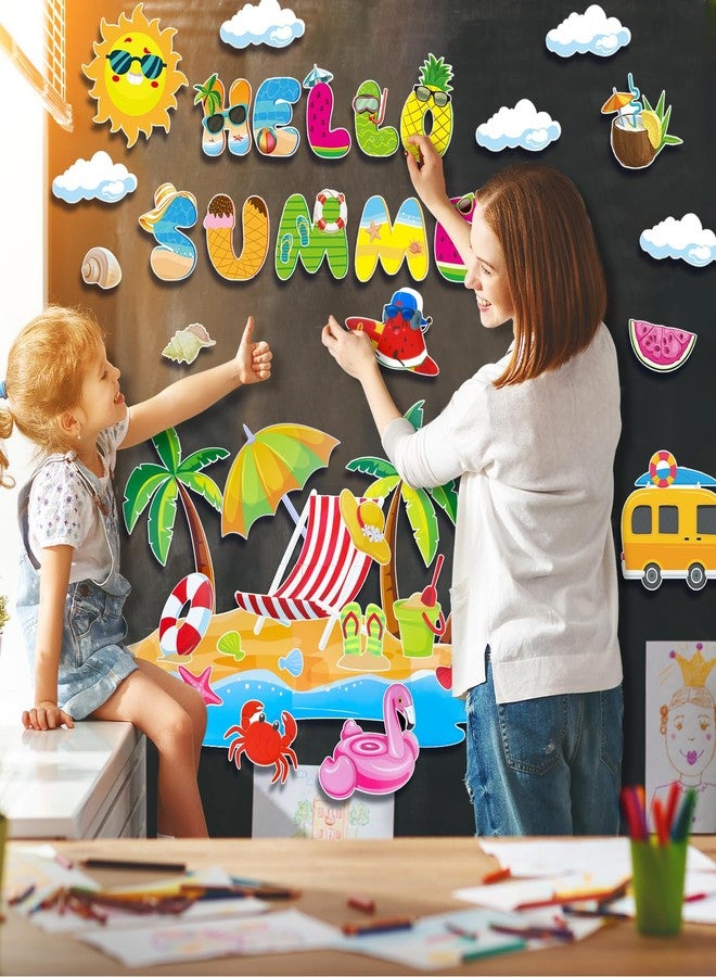 Konsait Summer Bulletin Board Decorations,Summer Cutouts for Bulletin Board, Big Island Beach Summer Theme Bulletin Board for Home Office Classroom Blackboard Wall Decor - Image 4