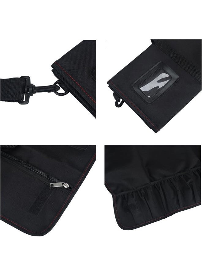 Tosnail Chef Knife Case Roll Bag with 21 Slots & 1 Large Zipper Pocket, Easy Carry Handle and Shoulder Strap - Black - Image 4