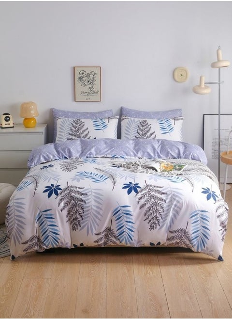 King size 6 Piece Bedding set without Filler, Reversible Duvet Cover Set, with a Lovely Leaf Design