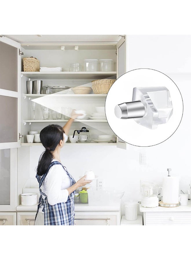 GNAFOTU 30 Pcs Shelf Support Stud Pegs, 5 MM Shelf Support Peg, Cupboard Shelf Pegs Plastic Holders Pins Kitchen Cupboard Brackets Pins Furniture Support Pegs - Image 2