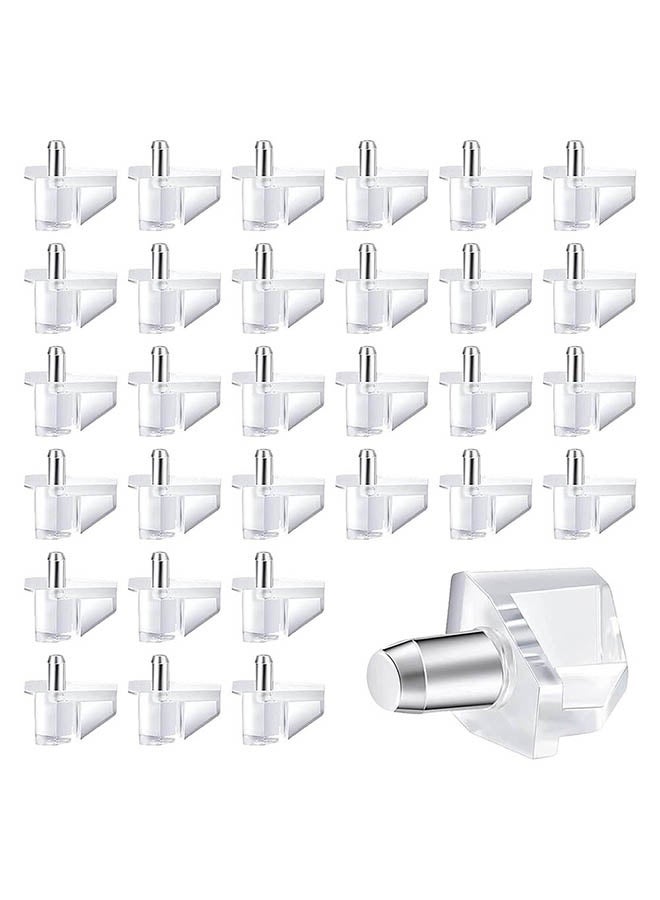 GNAFOTU 30 Pcs Shelf Support Stud Pegs, 5 MM Shelf Support Peg, Cupboard Shelf Pegs Plastic Holders Pins Kitchen Cupboard Brackets Pins Furniture Support Pegs - Image 1