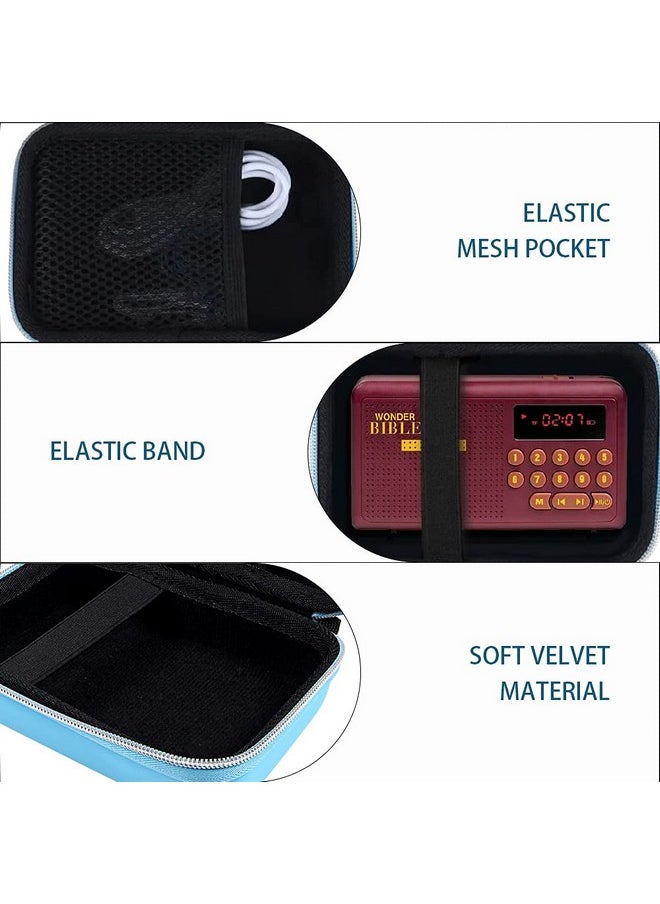 Leayjeen - Travel Carry Case Compatible With Wonder Bible Niv- The Talking Audio Bible Player (New International Version)(Case Only)(Blue) - Image 1