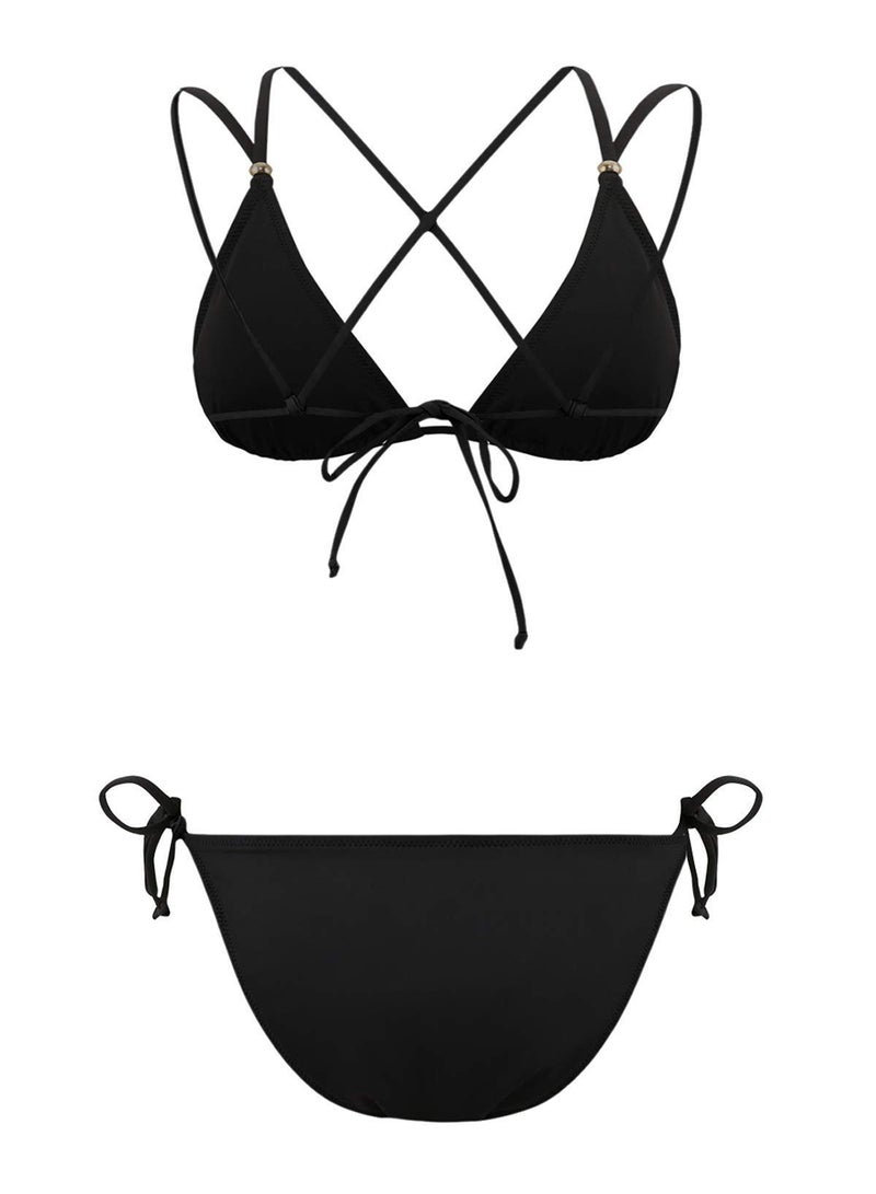 trendyol Black Triangle Covered Low Waist Regular Bikini Set with Accessories Tbess26Bt00048 - Image 4