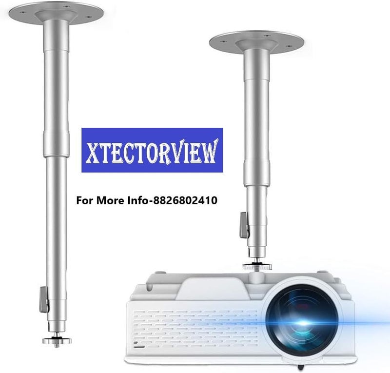 XTECTORVIEW 2FT CCTV Camera Bracket, Universal Ceiling Mount for Projector 360° Degree Rotatable Extendable Tilt Up to 12-24 Inch CCTV DVR, Single Screw Projector Stand Wall Mount -Weight Capacity 5KG - Image 1