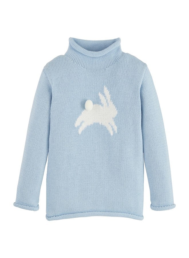 Mud Pie Children's Blue Bunny Rollneck Sweater; 24M-3T - Image 1