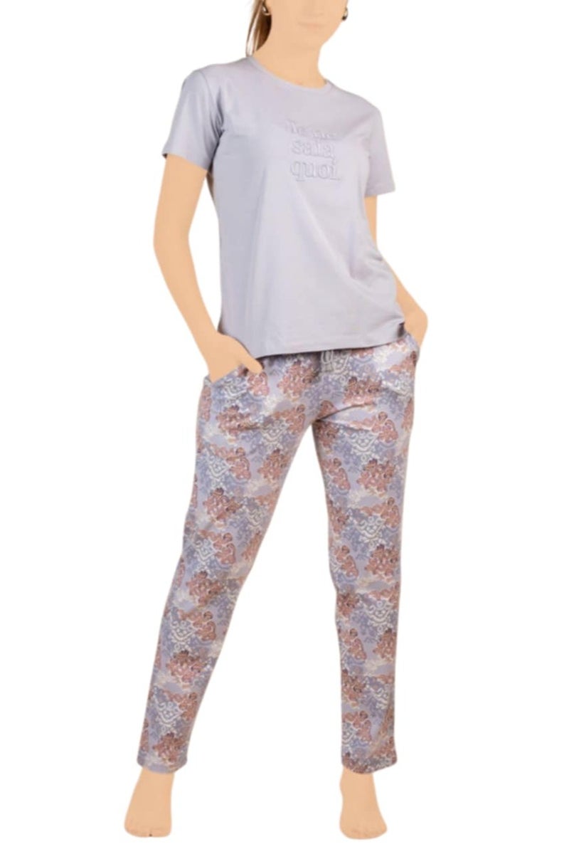 mimo Cotton women printed short sleeve pajamas set - Image 1
