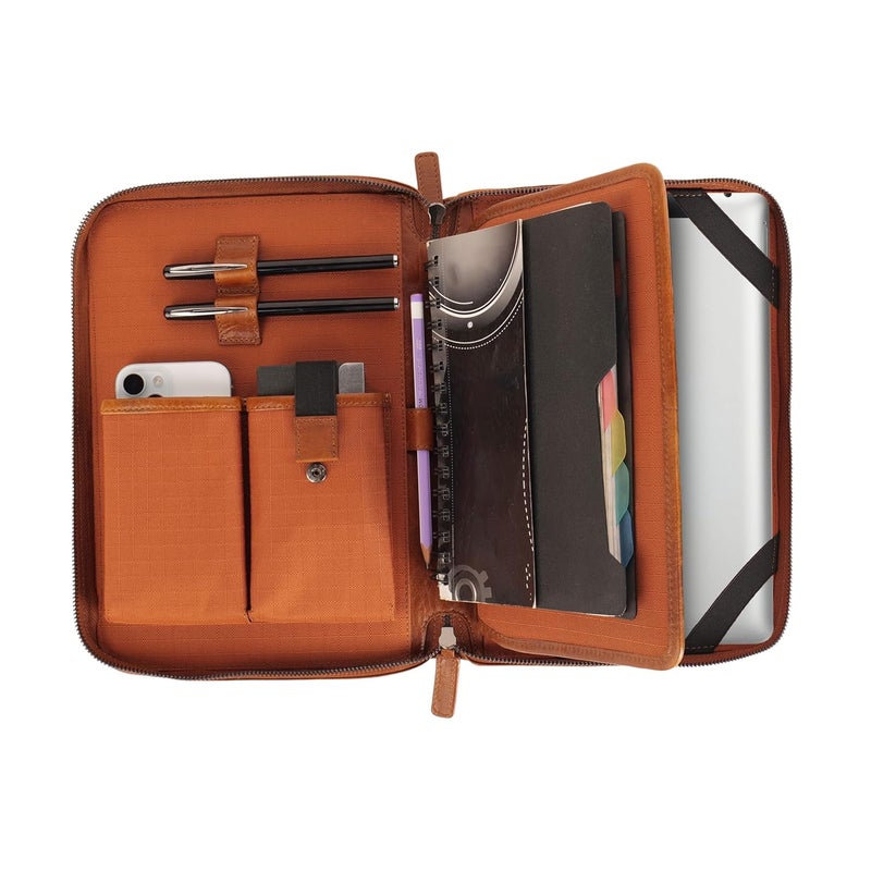 Perf Genuine Leather Portfolio Case | Multipurpose Document Holder, Certificate Folder, iPad & Stationery Organizer | Premium Finish for Office & Travel - Image 5