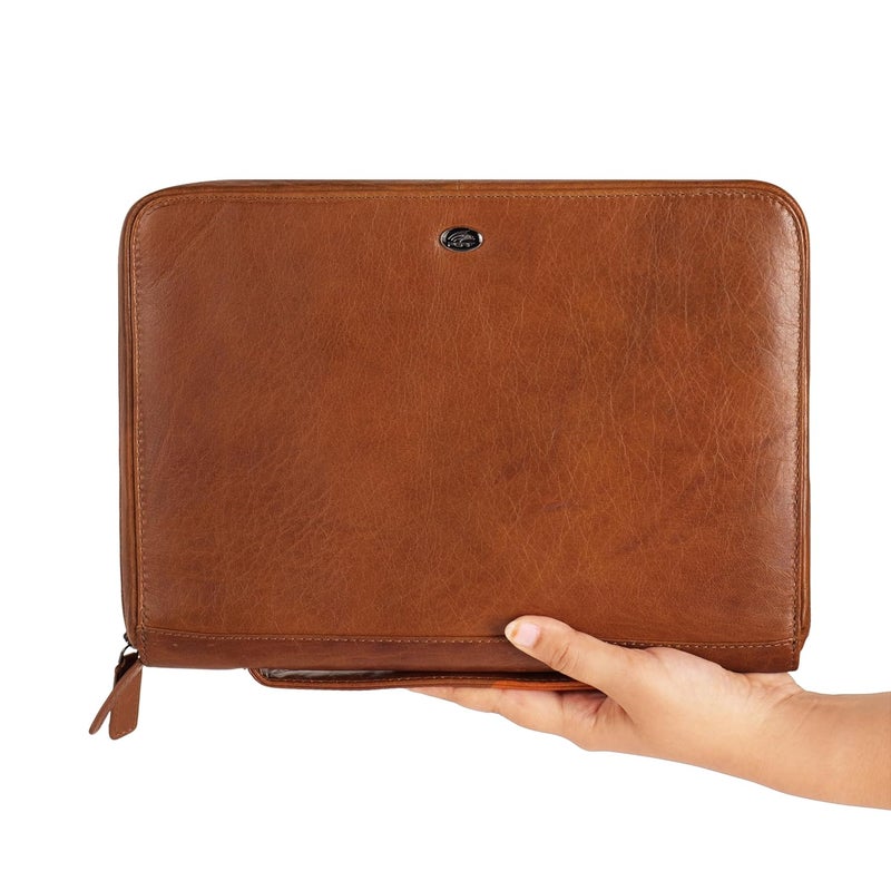 Perf Genuine Leather Portfolio Case | Multipurpose Document Holder, Certificate Folder, iPad & Stationery Organizer | Premium Finish for Office & Travel - Image 4