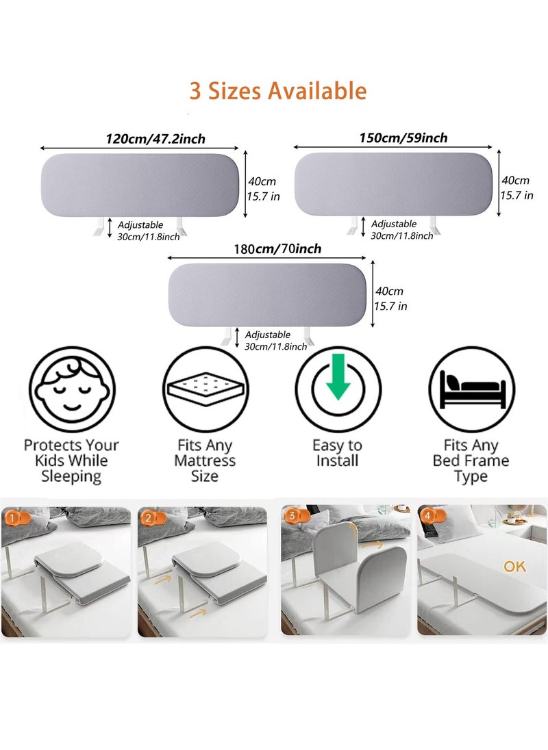 VUCATIN - Foldable Crib Guardrails Toddler Bed Fence Upgraded and Reinforced Safety Bed Guardrails Suitable for Cribs Single Beds And Double Beds (1 Piece) - Image 1
