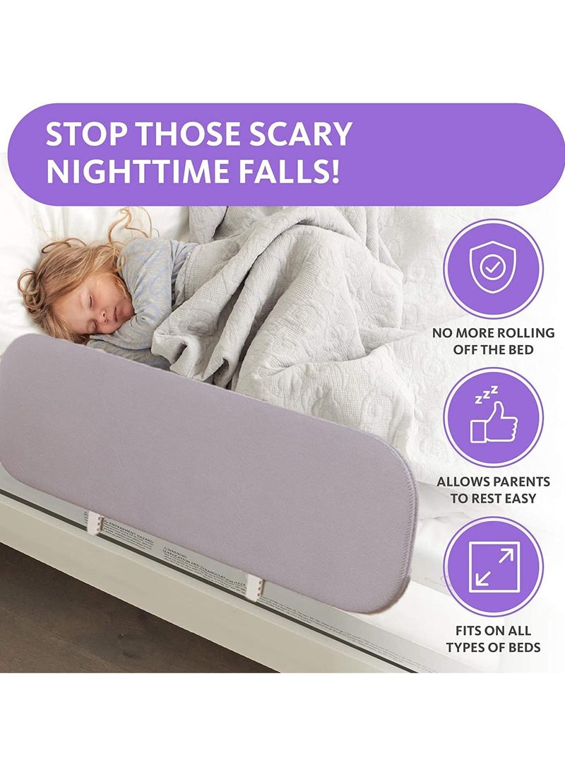 VUCATIN - Foldable Crib Guardrails Toddler Bed Fence Upgraded and Reinforced Safety Bed Guardrails Suitable for Cribs Single Beds And Double Beds (1 Piece) - Image 1