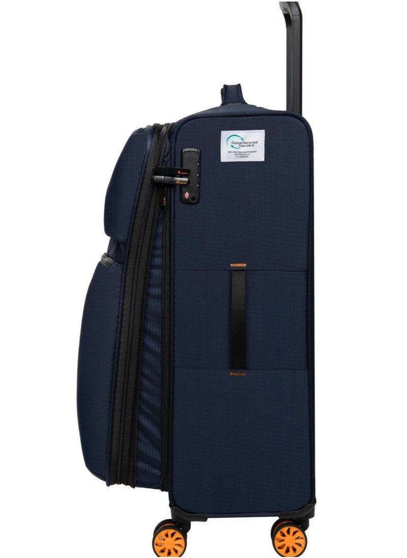 it Luggage it luggage Lykke, Unisex ECO Polyester Material Soft Case Luggage, 8 x 360 degree Spinner Wheels, Expandable Trolley Bag, Telescopic Handle, TSA Type lock, 12-2644E08, Size 21 inches, Color Navy  - Image 2