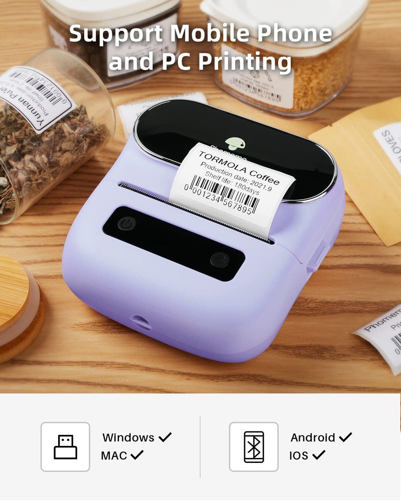 Phomemo Portable Thermal Bluetooth Label Makers - Wireless Thermal Label Printer for Address, Labeling, Mailing, File Folder Label, Office Supplies Organizing, Easy to Use, with 3 Roll Label - Image 4
