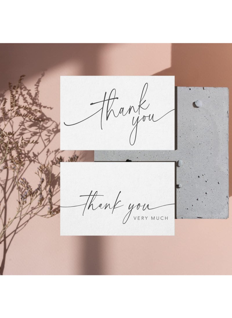 Sweet seven 25 Thank You Cards with Kraft Envelopes and Stickers - Versatile 4x6 Inch Minimalistic Design for Small Business, Events, and More  - Image 2