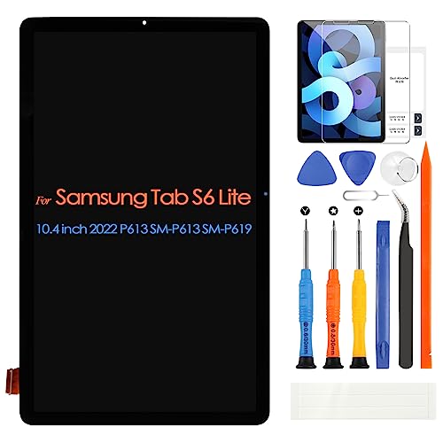 ARSSLY for Samsung Galaxy Tab S6 Lite 2020 P610 / 2022 P613 Screen Replacement - for Galaxy Tab S6 Lite LCD Display Digitizer SM-P613 P615 P619 Screen Touch Glass Assembly Repair Parts (Black,10.4 inch) - Image 1