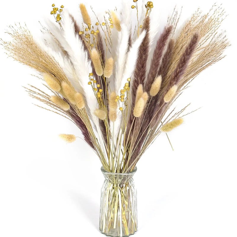 Bluejw A-552 Natural Pampas Decor - Fluffy Dried Pampas Grass Bouquet - Boho Home Decor Dried Plants - 45\ Tall
" - Image 1