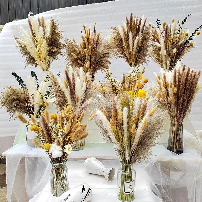 Bluejw A-552 Natural Pampas Decor - Fluffy Dried Pampas Grass Bouquet - Boho Home Decor Dried Plants - 45\ Tall
" - Image 2