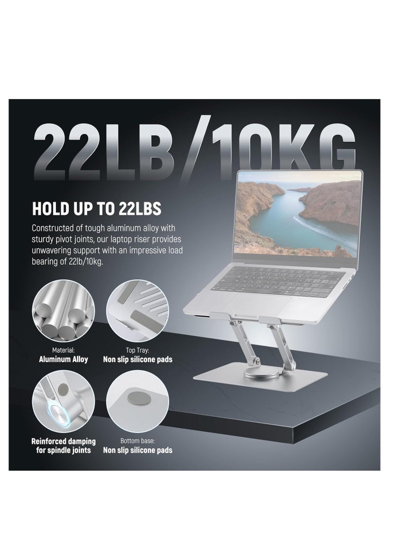 Adjustable Laptop Stand for Desk, Foldable Ergonomic Laptop Riser, 360°  Portable Stand Compatible with MacBook Air/Pro Lenovo Razer, All 10"-16" Notebooks,  - Image 2