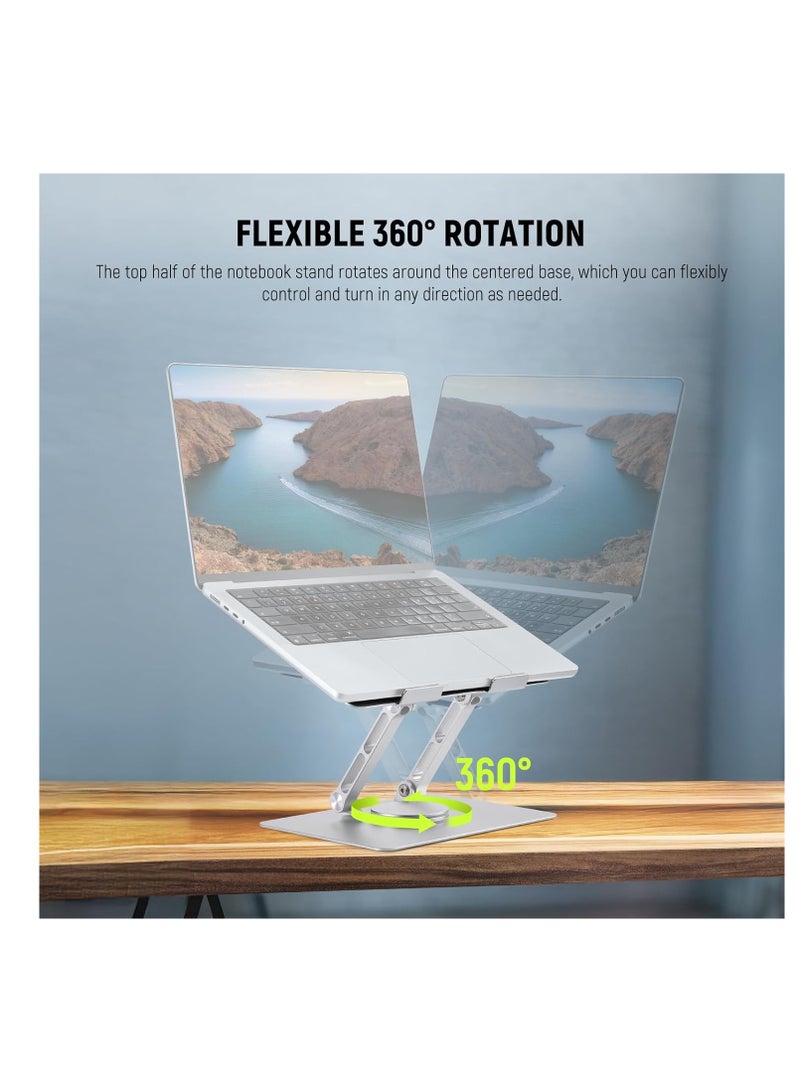 Adjustable Laptop Stand for Desk, Foldable Ergonomic Laptop Riser, 360°  Portable Stand Compatible with MacBook Air/Pro Lenovo Razer, All 10"-16" Notebooks,  - Image 3