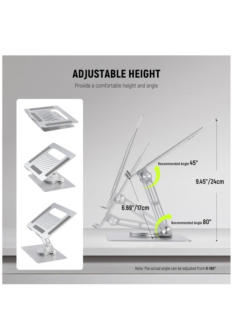 Adjustable Laptop Stand for Desk, Foldable Ergonomic Laptop Riser, 360°  Portable Stand Compatible with MacBook Air/Pro Lenovo Razer, All 10"-16" Notebooks,  - Image 5
