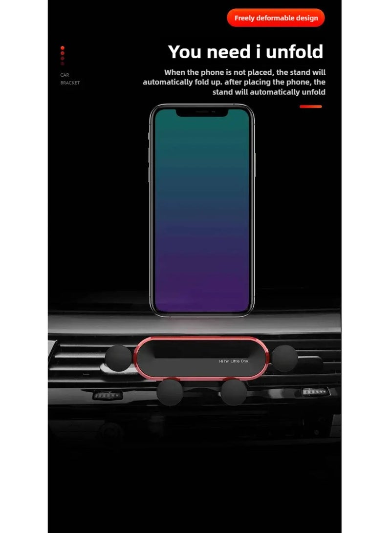 Car phone holder, retractable, universal air vent mount, compatible with iPhone, red  - Image 2