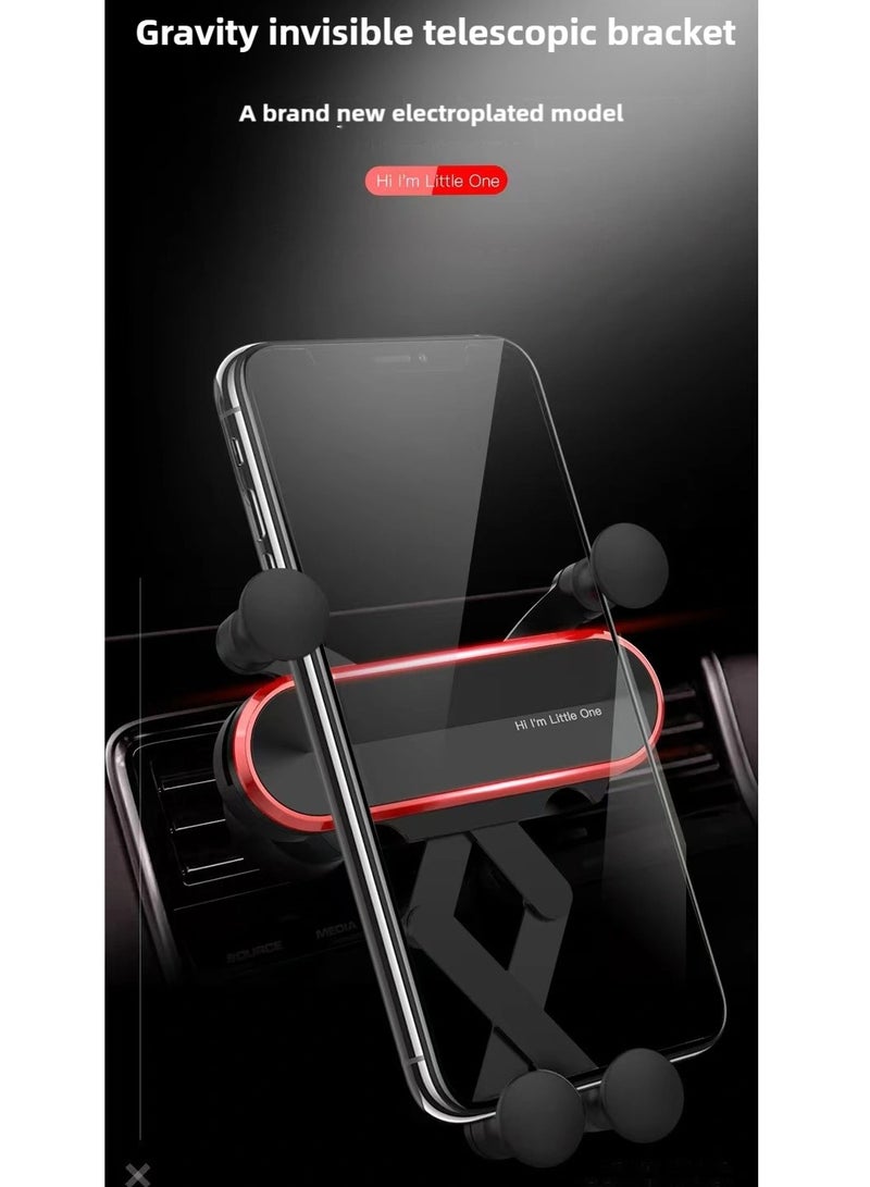 Car phone holder, retractable, universal air vent mount, compatible with iPhone, red  - Image 3