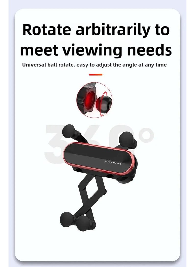 Car phone holder, retractable, universal air vent mount, compatible with iPhone, red  - Image 4