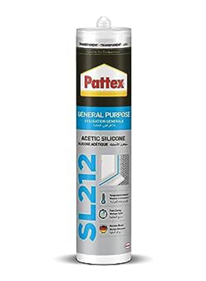 Pattex مانع التسرب السيليكوني الشفاف الأسيتيك، SL1212، 280 مل - Image 1