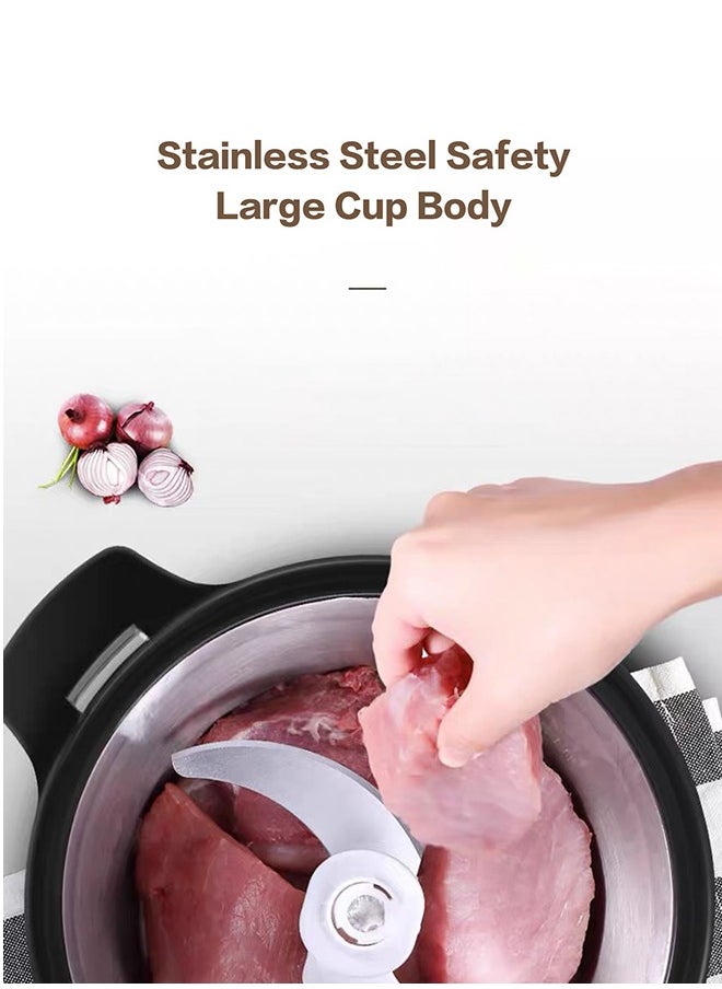 KENWORTH 6L Stainless Steel Multifunctional Dual Speed Regulation Double Layer Four Blade Knife Cooking Machine, Household Meat Grinder, Meat Shredder, and Dumpling Filling Grinder  - Image 5