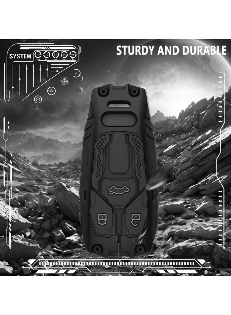 Generic For Audi Key Fob Cover with Keychain Zinc Alloy Protection Car Key Case Accessories for TTS SQ5 R8 RS4 RS5 S5 A3 A4 A5 A6 Q7 Q5 Smart Remote Keyless Silicone Keyshell - Image 3