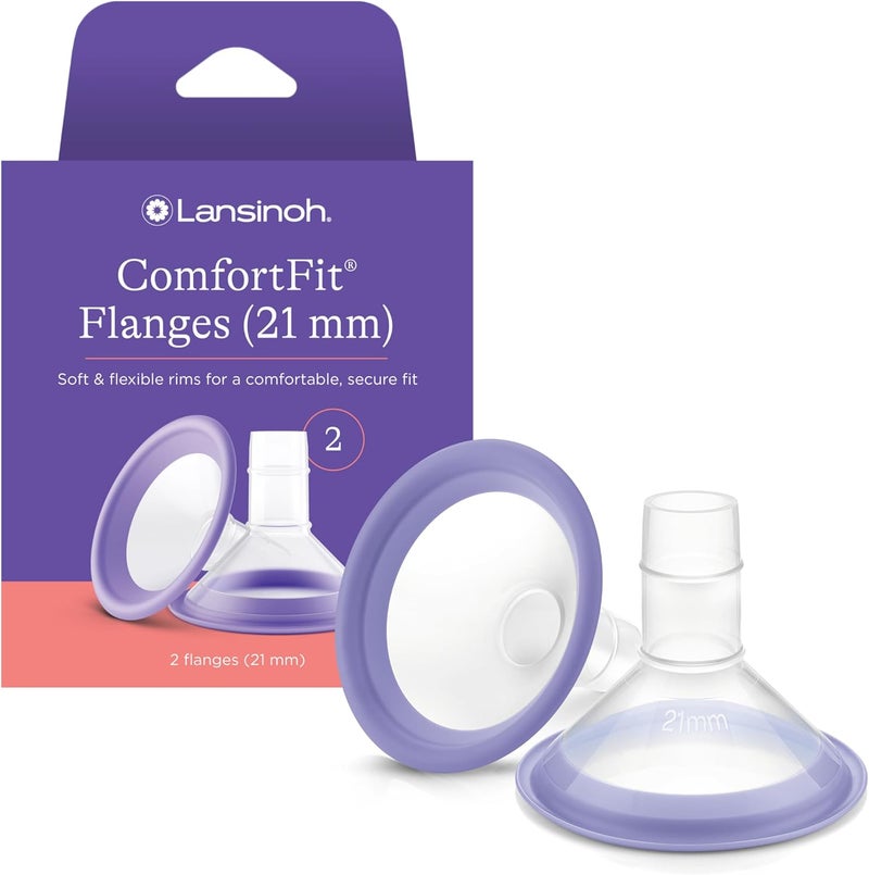 Lansinoh ComfortFit Breast Pump Flanges, Size 21mm - Image 1