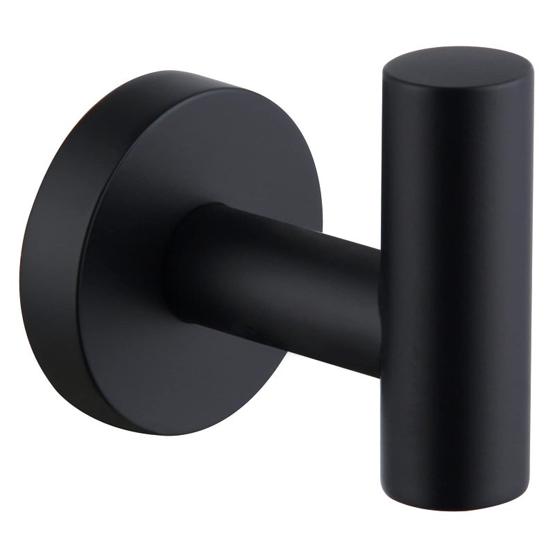 Angle Simple Towel Hook for Bathroom Stainless Steel Robe Coat Hook for Wall Hand Towel Hanger Matte Black
